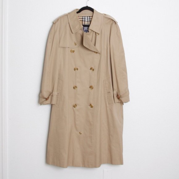 Burberry Vintage Double Breasted Trench Coat Nova Check Lining 54 Short Men's - Picture 7 of 14